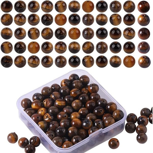Lim 8mm Naturstenspärlor Stenpärlor DIY Pärlkit Litoterapi