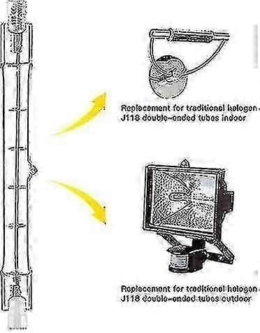 5 pak R7s halogenpære 118 mm 200 w 230 v, R7s halogenstav 118 mm, halogenpære R7s dæmpbar halogenstavlampe til byggespot, arbejdslandskabslys