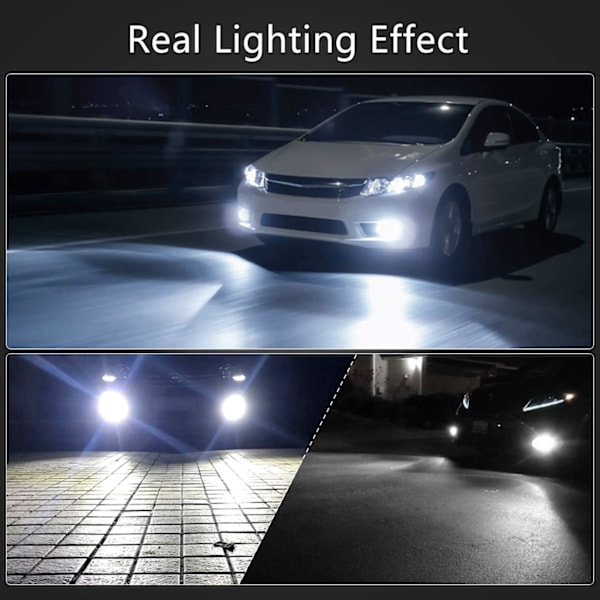 2 kpl (valkoinen valo) 4000LM lumenia Äärimmäisen kirkas Uusin LED-sumuvalo