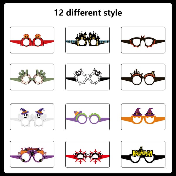 ##/Glasögonpaket med 12 stycken Halloween-glasögon, leksaksglasögon, cosplay, glitter##/