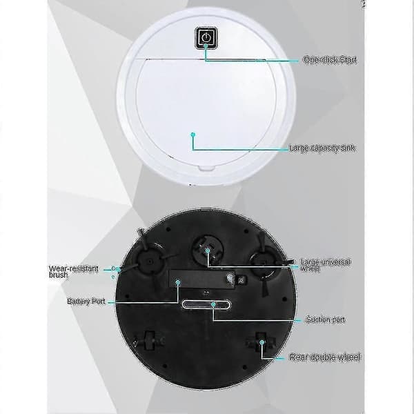 Smart Robot Støvsuger 2-i-1 Robotstøvsuger Og Moppe Combo Supertynd Støjsvag Våd Og Tør Rengøring