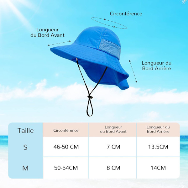 Tummansininen (M) Vauvan Auringonhattu Tytölle Pojalle Kaulahattu Lasten Suojaava Bucket Hat