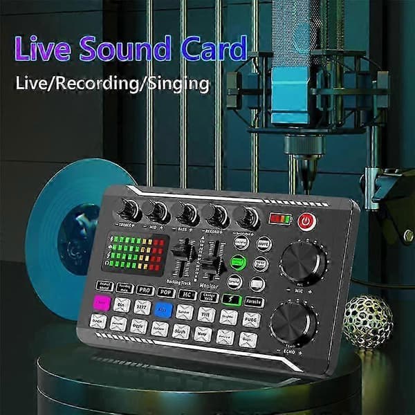 F998 BM800 Set Ljudkort Kondensatormikrofon Set Live Ljudkort