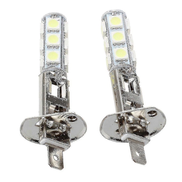 2 kpl Auton valo Ajovalopolttimo H1 Valkoinen 13 Smd 5050 Led-sirua (exwo)