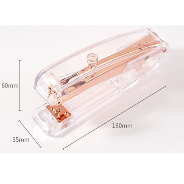 Originell häftapparat, trendig transparent form, kontor och hem