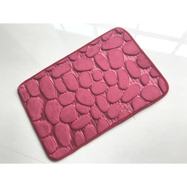 One Piece Mørkerød Flanel Hjem Pebble Gulvmåtte 40x60cm Absorberende