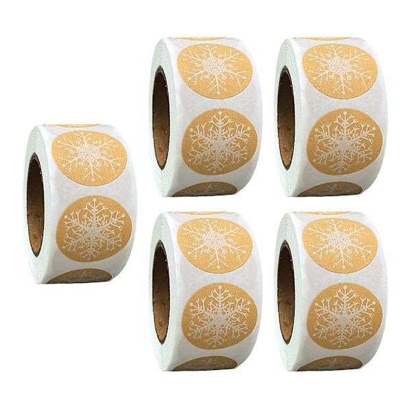 5 Rullar Presentlappsetiketter Julklappsetiketter Julklappsetikett Juldekaler Julklappsinpacknings Etikettdekal