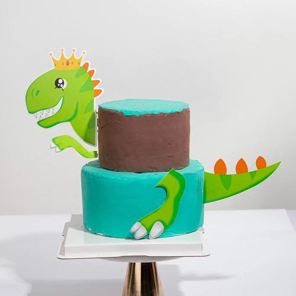 Dinosaurie-tårta Toppers, 4 stycken födelsedagstårta Toppers, Cupcake T