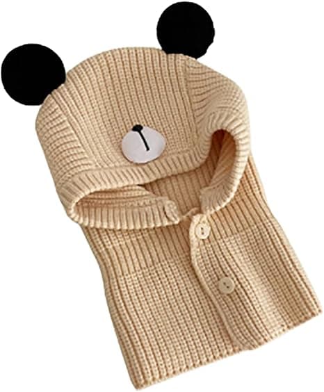 Balaclava hue til børn - beige, vinterørevarmere til drenge og