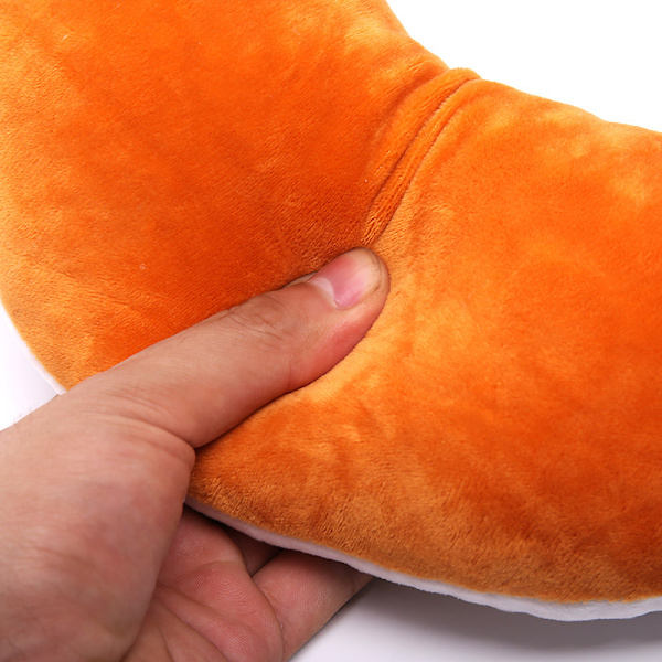 En orange tecknad U-formad kudde med söt räv, rese-kudde, 30cm