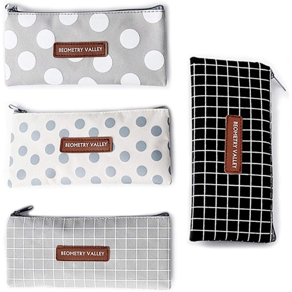 4 Blyantsæt, Kosmetikpose Organizer Med Lynlås, Design
