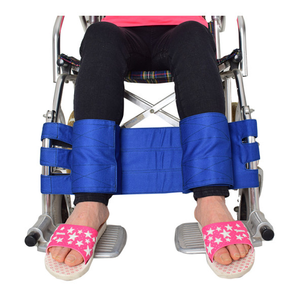 1 blå benstøttestropp, rullestolbelte fotstøtte Sklisikre A