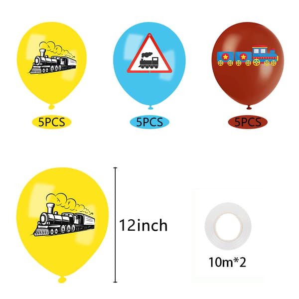 2024 Nye Bursdagsdekorasjonstilbehør Togtema Festballonger