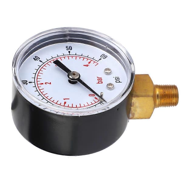 Tryckmätare 50mm Urtavla 1/8 BSPT Bottenanslutning för Luft Vatten Olja Gas (0-60PSI 0-4Bar)