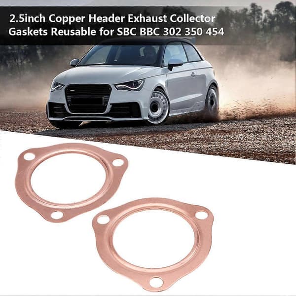 2 st 2,5 tum Koppar Header Avgasgrenrör Packningar Återanvändbara för SBC BBC 302 350 454