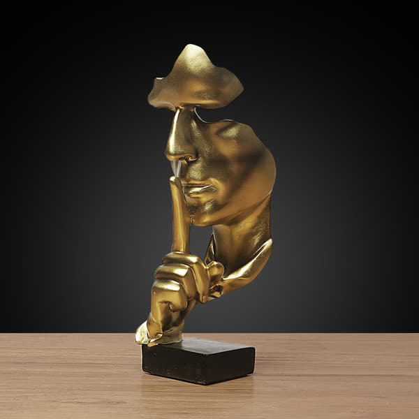 Moderne Skulptur Gull Abstrakt Kunst Figurer Stue Dekorasjon Par Gave Interiør Dekor Statue Gull Resin
