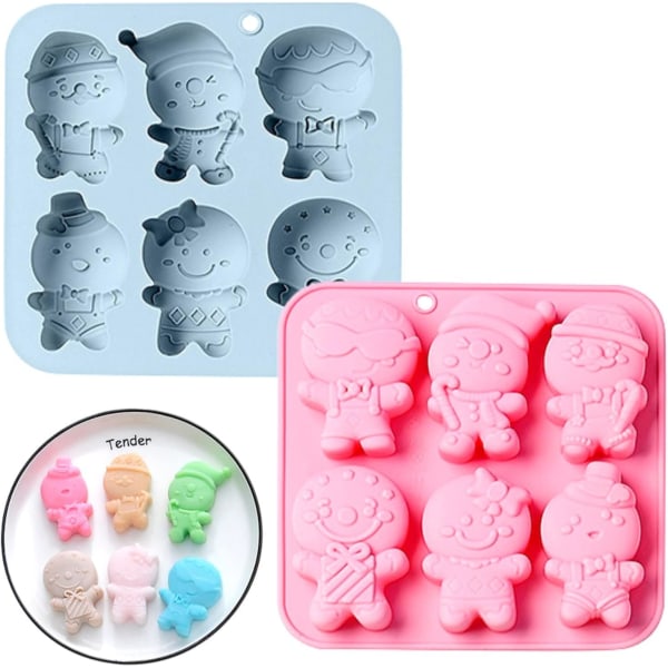 2 x Christmas Chocolate Molds, 1 x Gingerbread Man Silicone Choc