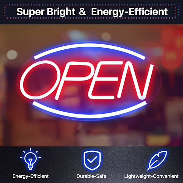 1 Stycke Neon LED Öppen Neon Bokstavskonst Väggskylt Öppen Ljus USB N