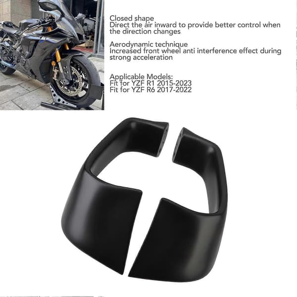 2 STK Fastvinge Spoiler Aerodynamisk Motorcykel Winglet Kåbe Vinge Sæt Sidevinge Dekoration til YZF R1 R6 Mat Sort