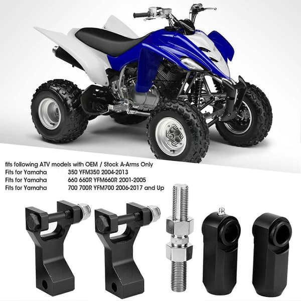 ATV Justerbart Sænkningssæt foran og bag Passer til Yamaha Raptor 350 660 700 Sort