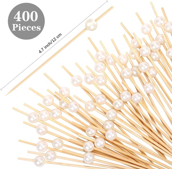 400 Stykker Cocktail Pinde Tandstikker til Forretter Perle Ba