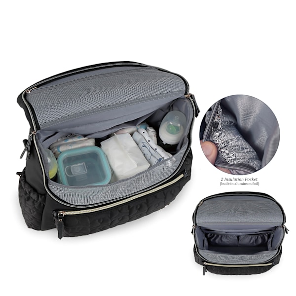 ##/Svart babyväska ryggsäck##/