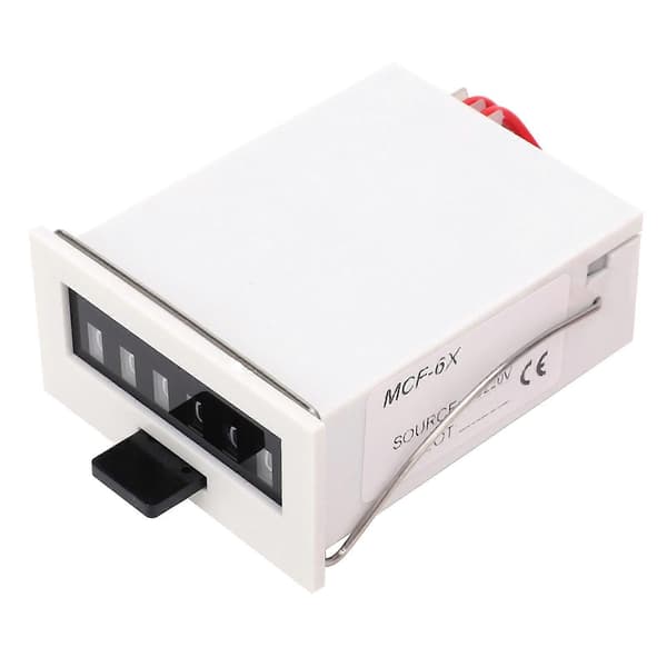 Elektromagnetisk impulstæller 6-cifret modul ABS-materiale MCF-6X 0-999999 1.5W AC220V