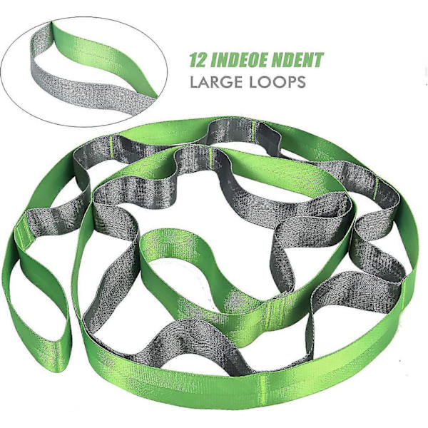 Yogarem, yogabälte, hemmaträning, daglig stretching green