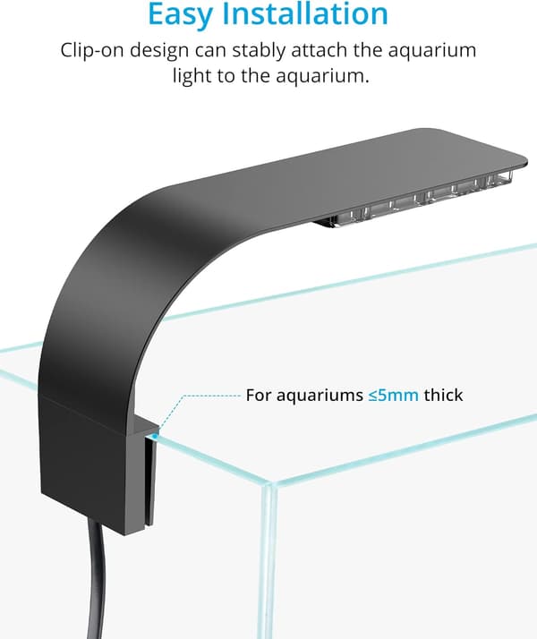 Ultratynn LED-lampe for lite akvarium, akvarielyslampe med
