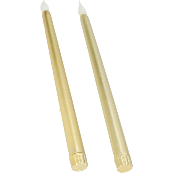 ##/Paket Flamlösa LED-Ljus (Helt Guld), LED-Tappljus, Batteri##/