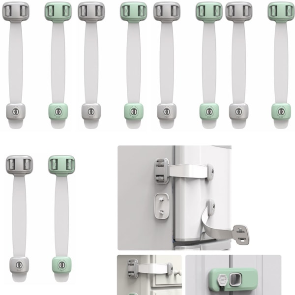 10 Pack Child Safety Cupboard Locks, No Tools or Drilling Needed