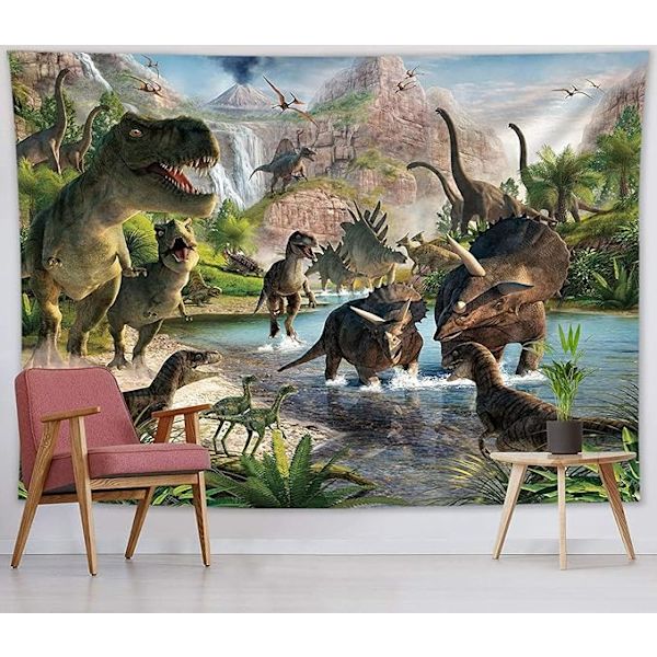 Dinosaur Grupp Rum Dekorativ Väggbonad – 200 x 150 cm bred