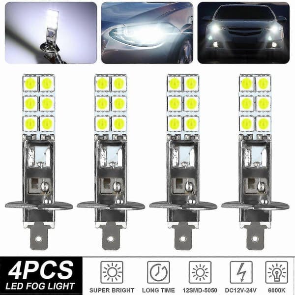 4st H1 6000k Supervita 80w LED-strålkastarlampor Kit Dimkörningsljus
