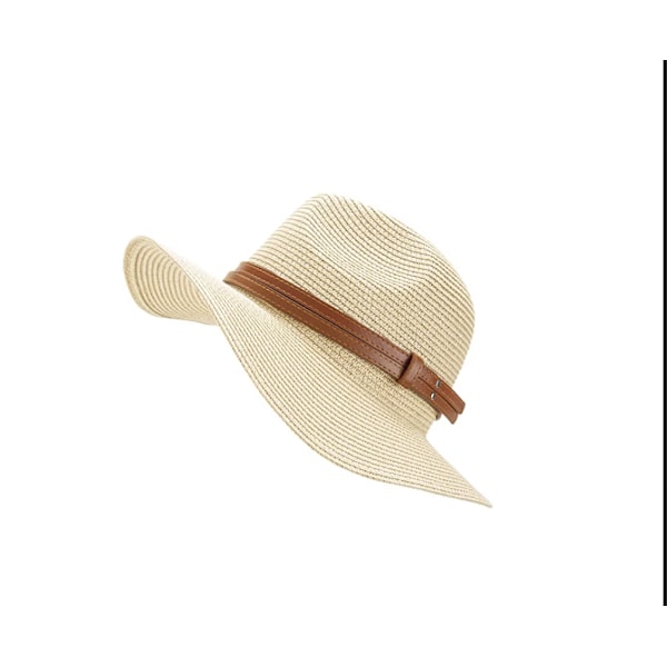 Kvinders Strohat, Foldbar Solhat, Bredbremmet UV-Beskyttende Hat med