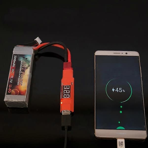 728V Ingång 5V 2A Utgång 3i1 Multifunktion Lipo Batteri USB Laddare Urladdning med LED-Display