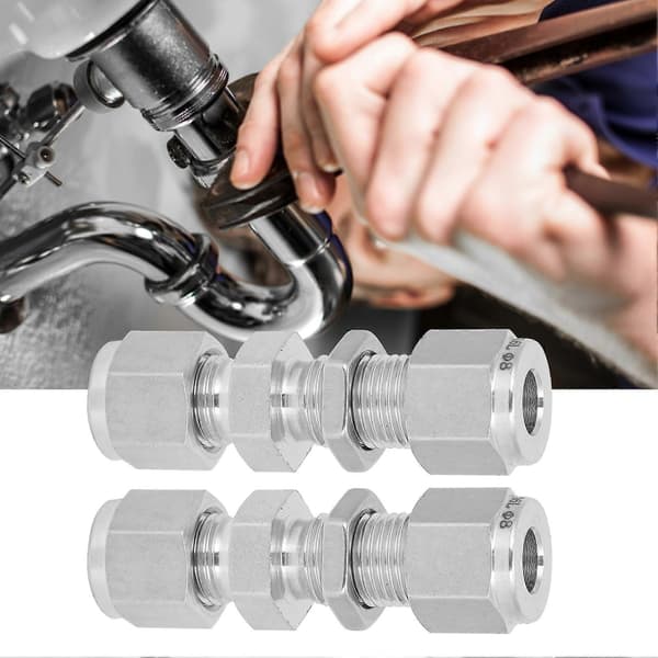 2 stk. kompressionsskot 316 rustfrit stål dobbelt ferrule fittings connector tilbehør8