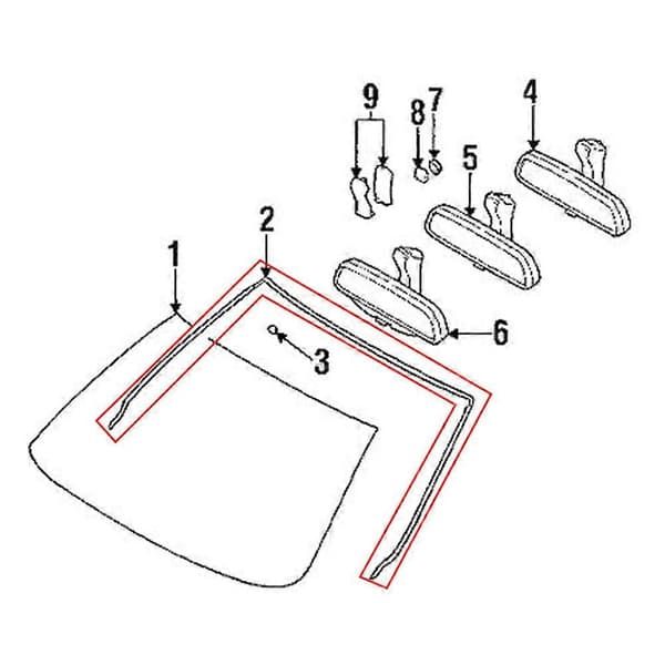 Frontrute Trim Tetningslist Værstripe 51318159784 Passer for 5-serie E39 528i 540i M5