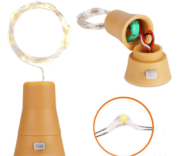10LEDs Fairy Bottle Lights med Kork, 10 st Romantiska Vita Ljus