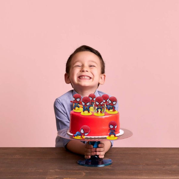 Mini Nukkekakku Topper 8kpl Minihahmo Koristeet Spiderman Mini T
