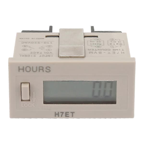 AC 110-220V H7Et BVM Digital Elektrisk Teller Totalisator med 6-sifret LCD-skjerm (0,0 timer)