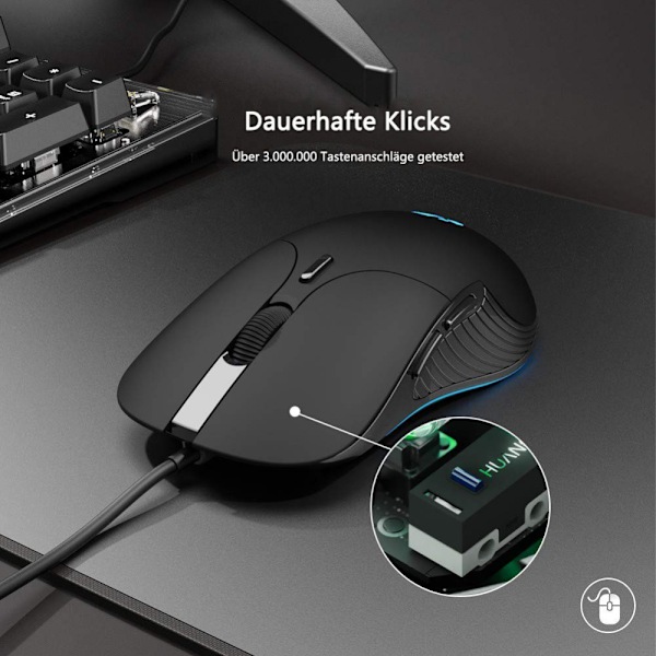 ##/(Hvit) Ledningskoblet PC-mus, Stille Klikk##/