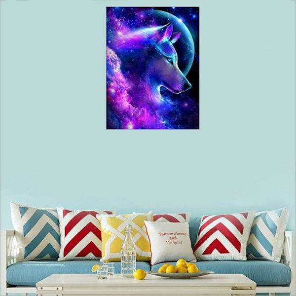 ##/5D diamantmålning-DIY-30x40cm-Cool och arrogant varg##/