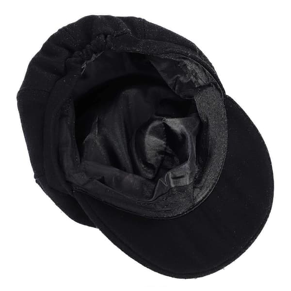 Baker Boy Cap Hatt For Kvinner Jente Bereter Franske Beanies Cap Hatter 8-panel Varm Ull Avisgutthelse Black