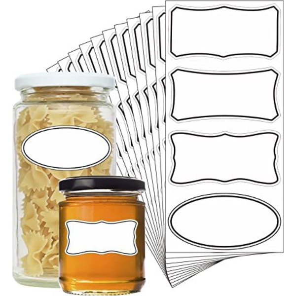 25 Vanntette Etiketter til Glass - 8cm x 4cm, Premium Etiketter for Selvklebende