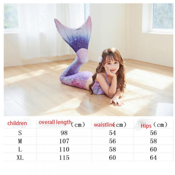 ##/Havfrue tøj børnehavfrue kostume (med monofin) XL (9-11 år)##/