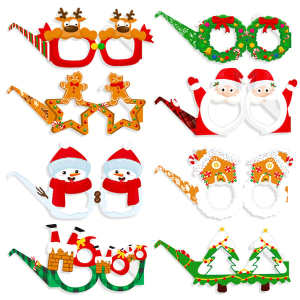 ##/8 Roliga Dekorativa Pappersjulklappsögon Fotorekvisita##/