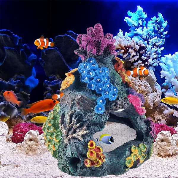 Akvarium Koraldekor, Kunstig Rev Farverig Harpikskoral