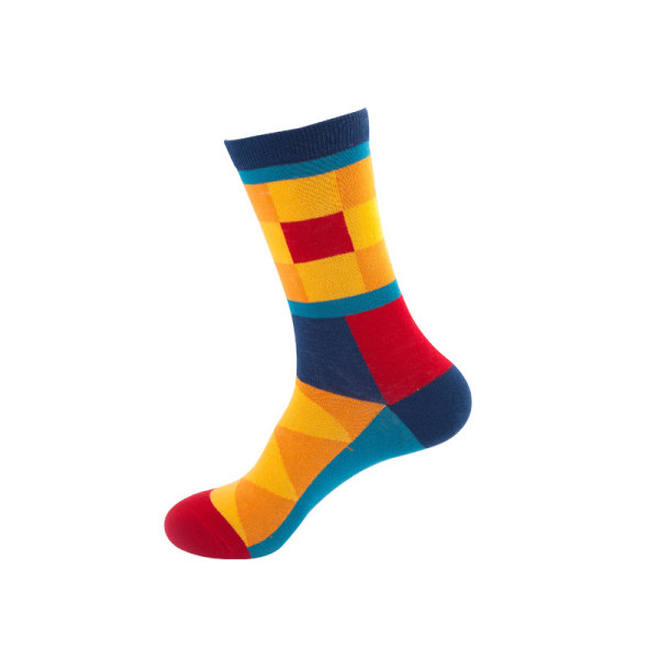 6 par trendy sokker for voksne for menn pluss størrelse mellomhøy tube tie-dye