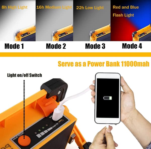 Laddningsbar LED-belysning, 30 LED Bärbar Solcellsdriven Floodlight