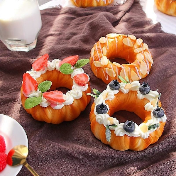 Donutmodell Intressant Slitstark Lättviktig Simulerings Fruktkaka Donut Matmodell för Hemmet B